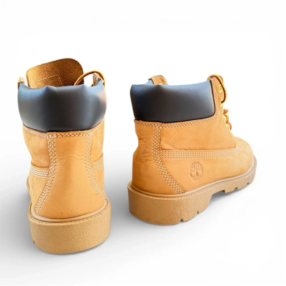 Timberland Boots Kids Waterproof Leather Brown Size 2.5 Lace-Up